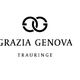 Logo mit zwei ineinander verschlungenen Ringen, Text: "Grazia Genova", "Trauringe".