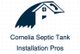 Logo with house and phone icons, reads "Cornelia Septic Tank Installation Pros".