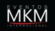 Logo negro con texto "Eventos MKM Internacional" en blanco y rojo.