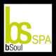 Logo con scritta "bSoul" in nero e "bs SPA" in verde, su sfondo bianco e bordo nero.