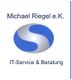 Logo von Michael Riegel e.K., IT-Service & Beratung, mit blau-weißem ovalen Symbol.