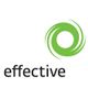 Grünes kreisförmiges Logo mit dem Wort "effective" in schwarzer Schrift darunter.