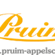 Logo met het woord "Pruim" in oranje letters en een boog erboven.
