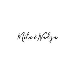 "Mila & Nadya" cursive text on a white background.
