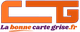 Logo avec texte "La banque carte grise .fr" en orange et violet.