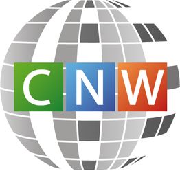 Logo mit den Buchstaben C, N, W in bunten Quadraten vor einem grauen, stilisierten Globus.