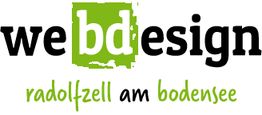 "Logo mit Text: webdesign Radolfzell am Bodensee, 'bd' grün hervorgehoben."