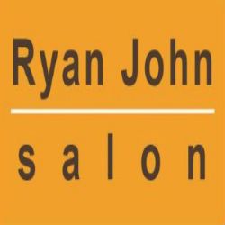 Orange background with "Ryan John salon" written in black text.