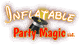 "Logo: 'Inflatable Party Magic LLC' with a magician's hat and wand."