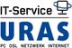 Logo von IT-Service URAS mit einem Computer-Icon und den Worten PC, DSL, Netzwerk, Internet.