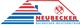 Logo von Neubecker Dachdecker-Meisterbetrieb in Rot und Blau mit stilisiertem Dach.