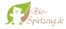 Logo mit einem Teddybär vor einem Blatt und dem Text "Bio-Spielzeug.de".