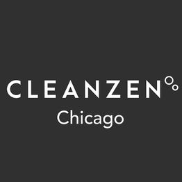 Logo with "Cleanzen Chicago" in white text on a dark gray background.