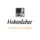 Vendingautomat-Logo mit Text "Hohenloher Verkaufsautomaten" in Schwarz und Orange.