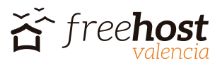 Logotipo de Freehost Valencia con icono de casa estilizada a la izquierda.