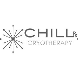 ChillRx Cryotherapy logo with a starburst design on the left.