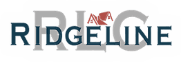 Logo with text "RIDGELINE" and a mountain graphic.