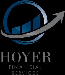Logo mit einem aufsteigenden Pfeil und dem Text "Hoyer Financial Services" auf schwarzem Hintergrund.
