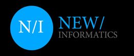 Logotipo de New Informatics: círculo azul con "N/I" en blanco y texto a la derecha en azul y gris.
