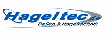 Logo von Hageltec.de mit dem Text "Dellen & Hageltechnik" in blauer Schrift.