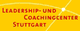 Gelbes Logo mit rotem Text: "Leadership- und Coachingcenter Stuttgart".