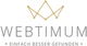 Logo mit goldener Krone und Text "Webtimum: Einfach besser gefunden".
