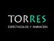 Texto: Torres Espectáculos y Animación en fondo negro.