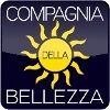 Logo mit Sonne und Text: "Compagnia della Bellezza" auf dunkelblauem Hintergrund.