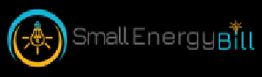 Logo with a lightbulb icon and the text "Small Energy Bill" on a black background.