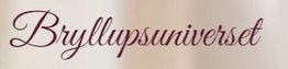 Tekst "Bryllupsuniverset" i elegant skrift på en lys baggrund.
