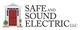 Illustration of a house entrance next to the text "Safe and Sound Electric LLC."