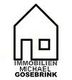 Schwarz-weißes Logo: Umriss eines Hauses mit Text "Immobilien Michael Gosebrink" darunter.