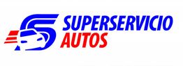Logotipo de "Superservicio Autos" con un coche estilizado en azul y rojo.