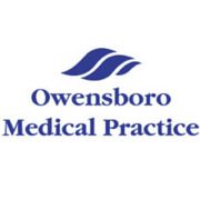 Logo of Owensboro Medical Practice with blue waves above the name.