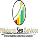Logo of Pittsburgh SEO Services with a colorful bar graph and upward arrow.