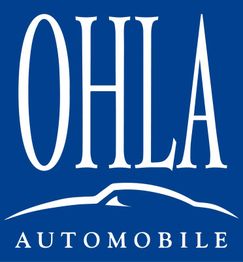 Blaues Logo mit weißem Text "OHLA Automobile" und einer stilisierten Autolinie darunter.
