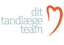 Logo med tekst "dit tandlæge team" og en rød tandform.