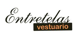 Texto del logotipo: "Entretelas vestuario" en cursiva y negrita sobre fondo blanco.