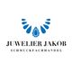 Logo von Juwelier Jakob: Blaues Schmuckmuster über dem Schriftzug "Schmuckfachhandel".