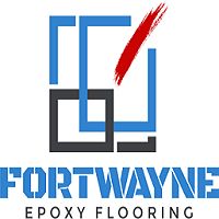 Logo: Fort Wayne Epoxy Flooring with geometric shapes and a red brushstroke accent.