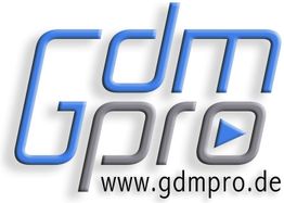 Textlogo "gdmpro" in Blau und Grau mit Website-Adresse www.gdmpro.de.