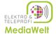 Logo mit Text: "Elektro & Teleprofi MediaWelt", stilisierte Kugel mit Quadraten und Signalwellen.