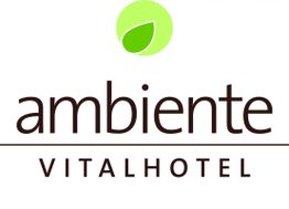 Logo des Ambiente Vitalhotels mit grünem Blatt-Symbol über dem Schriftzug.
