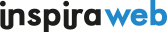 Logo avec le mot "inspira" en noir et "web" en bleu, style moderne.