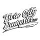 "Twin City Dumpster LLC logo in stylized script, location: Hastings, MN."