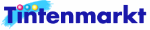 Logo mit Schriftzug "Tintenmarkt", bunte Kreise oben auf dem "T".