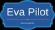 Blaues Schild mit weißem Text "Eva Pilot" und Webseite "www.eva-pilot.de".