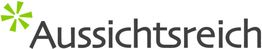 Logo mit grünem Symbol links und dem schwarzen Wort "Aussichtsreich".