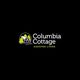 Logo of Columbia Cottage Assisted Living with a house and trees on a black background.
