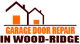 Silhouette of a building with orange windows and details on a white background.